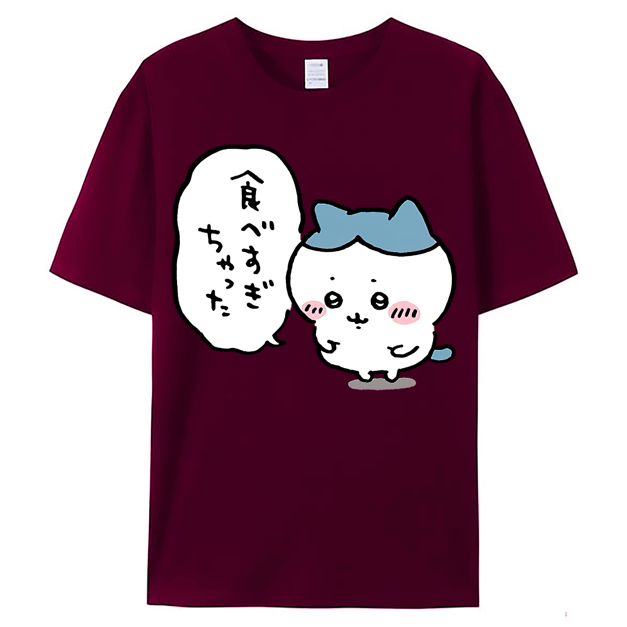 （画像用） ちいかわ ハチワレ Chii-kawa hachiware レディースカジュアルプリントTシャツ（綿100％）